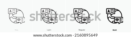 languages icon. Linear style sign isolated on white background. Vector illustration.
