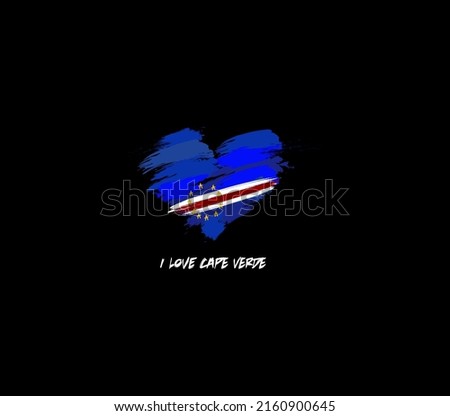 Cape Verde grunge flag heart for your design