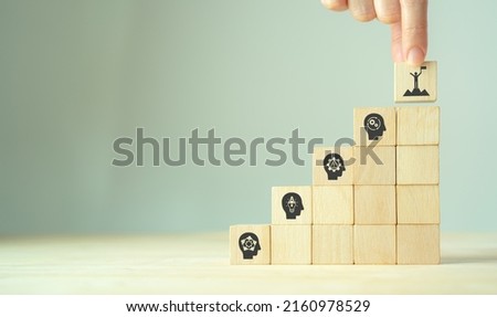Thinking skills for business leader and manager concept. Team, critical, creative, systematic thinking skill. Upskilling, reskilling, new skill for employee's competency development. Business success Royalty-Free Stock Photo #2160978529