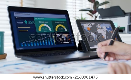 Back rear view of young asian woman, freelance data scientist work remotely at home coding programmer on Big data mining, AI data engineering, IT Technician Works on Artificial Intelligence Project. Royalty-Free Stock Photo #2160981475