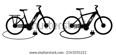 Electro mobility graphic with bicycle.