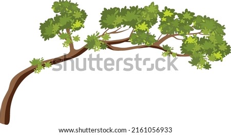 Isolated tree branch on white background illustration
