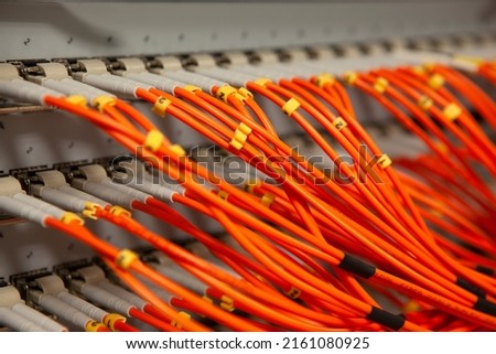 Science Technology Electricity Organised Data Cables Royalty-Free Stock Photo #2161080925