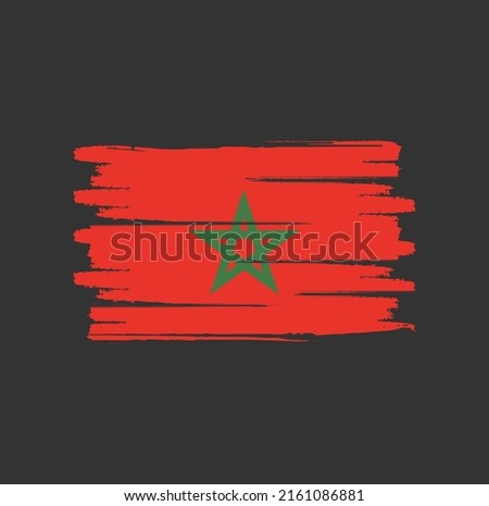 Morocco Flag Brush. National Flag