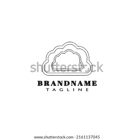 cute cloud logo cartoon icon design template black modern isolated vector illustration