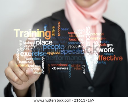 Executive press virtual Screen-"training word cloud arrangement"