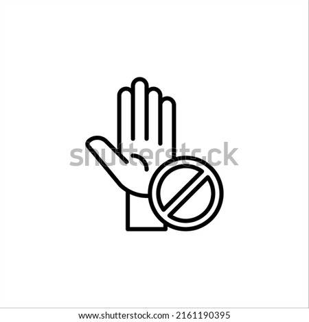 Simple stop roadsign with big hand symbol or icon vector illustration