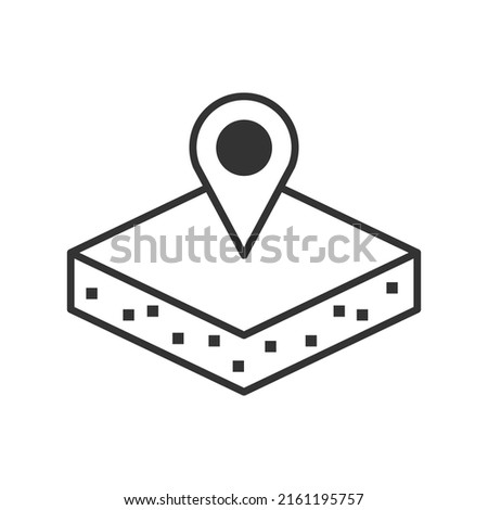 Land for sale vector icon.  That tract of land for owned, sale, development, rent, buy. And investment to growth, profit, wealth and value. Royalty-Free Stock Photo #2161195757