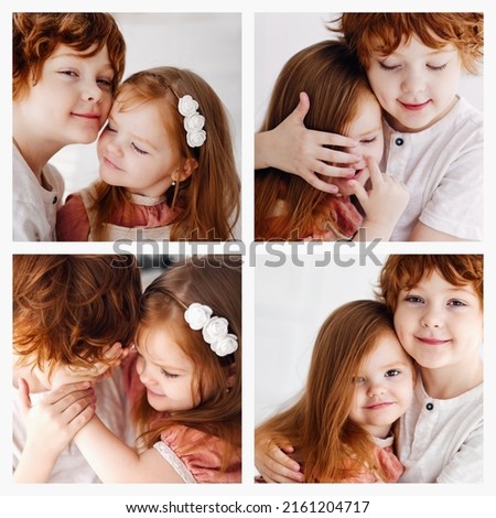 snapshot pics of cute redhead siblings having fun together