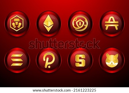 The best of  cryptocurrency icon set button, crypto.com, solana, amp, shiba inu