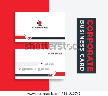Modern Business card Creative Red  style layout clean visiting card, abstract elegant clean colorful minimal professional corporate company business cards template design Royalty-Free Stock Photo #2161232749