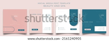 Set of social media post template in multiple feminine color choice with luxury background design Royalty-Free Stock Photo #2161240905