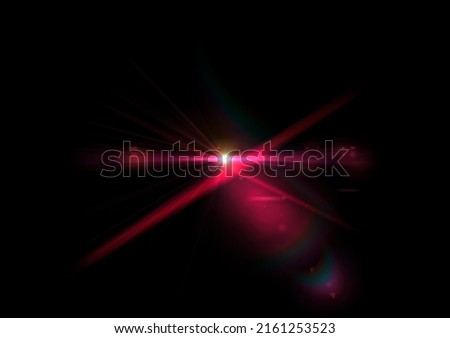 3d rendering. Digital lens lens with bright light isolated with black background. Used for textures and materials.