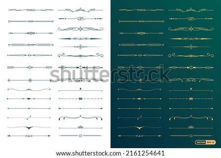 Collection of floral dividers elements mega decoration for Islamic Calligraphy and heading for eye catching, Vector EPS Royalty-Free Stock Photo #2161254641