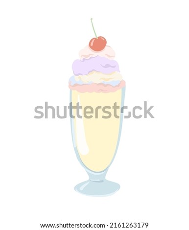 Milkshake vector illustration. Sweet creamy dessert.

