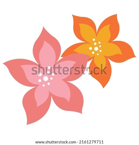 Flat flower on white background
