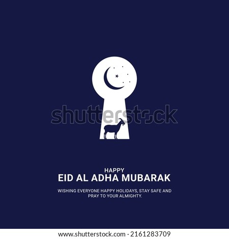 Eid Al Adha Mubarak . Creative ads for social media , banner, poster, greeting card. 3D illustration . Royalty-Free Stock Photo #2161283709