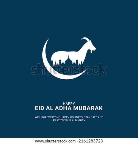 Eid Al Adha Mubarak . Creative ads for social media , banner, poster, greeting card. 3D illustration . Royalty-Free Stock Photo #2161283723