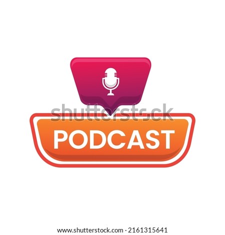 podcast gradient button template design