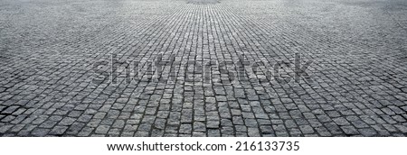 stone pavement in perspective Royalty-Free Stock Photo #216133735