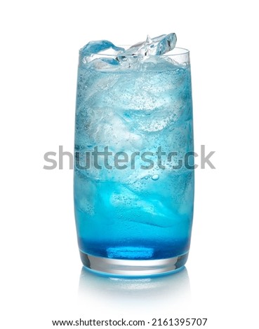 glass of blue cocktail isolated on white background Royalty-Free Stock Photo #2161395707