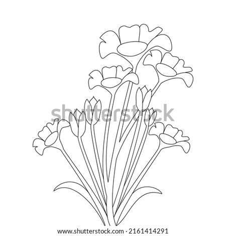 flower illustration vector of digitally generated image coloring page