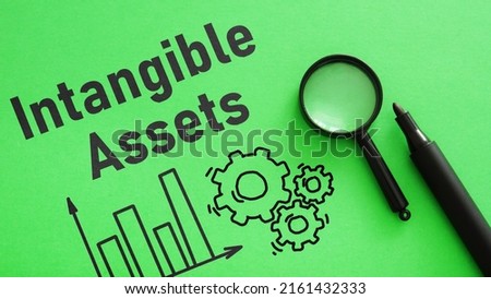 Intangible assets are shown using a text Royalty-Free Stock Photo #2161432333