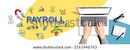 Payroll with person using a laptop computer