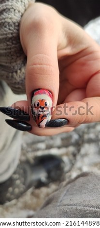 manicure beautiful nails picture cat in hat