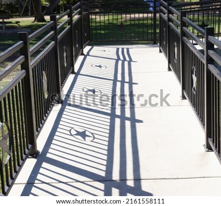 Texas star iron railing with shadow