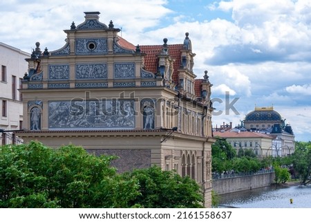The view of the Bedřich Smetana Museum in Prague, Czech Republic Royalty-Free Stock Photo #2161558637