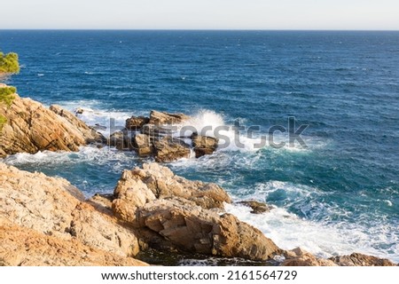 Image of the Costa Brava, Mediterranean Sea north of Catalonia, Spain.