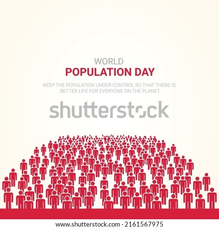 World Population Day, creative concept design for banner, poster, 3D illustration. Royalty-Free Stock Photo #2161567975