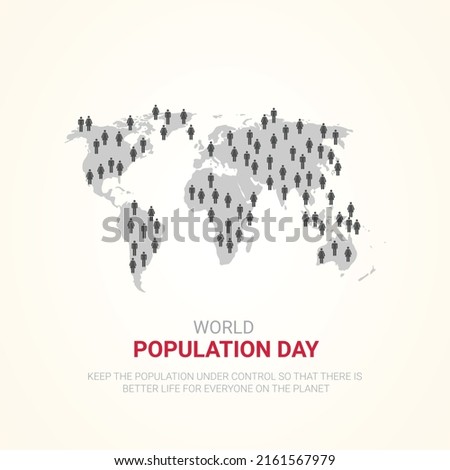 World Population Day, creative concept design for banner, poster, 3D illustration. Royalty-Free Stock Photo #2161567979