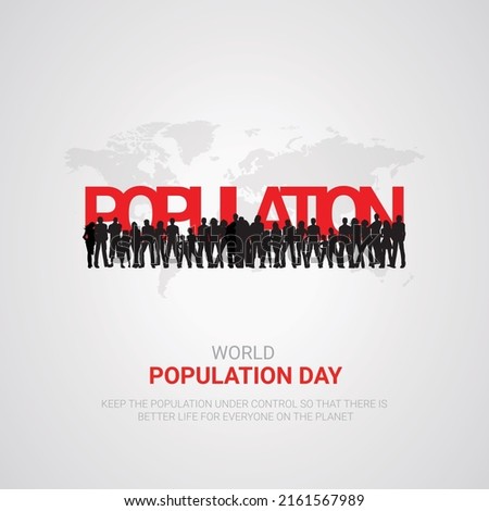 World Population Day, creative concept design for banner, poster, 3D illustration. Royalty-Free Stock Photo #2161567989
