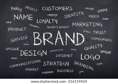 Brand Word Cloud Royalty-Free Stock Photo #216159424