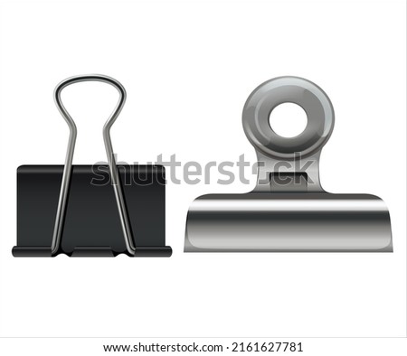 Paper clips object on white background