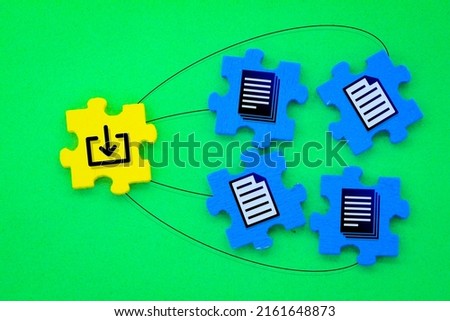 colored puzzles with save files and files icons