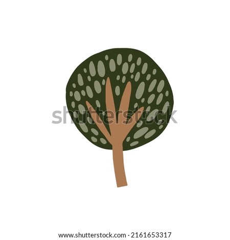 hand drawn tree clip art icon, vector eps 10 forest trees, Scandinavian tree clip art, tree sticker, children wear floral print 