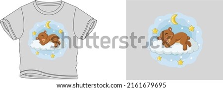 baby bear t-shirt design background color is a gray and t-shirt color is a gray beautiful color and beautiful design
