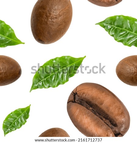 Seamless pattern of coffee beans