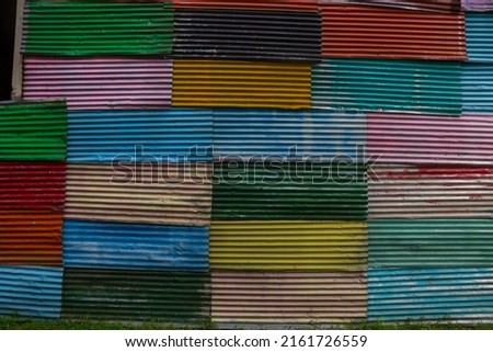 multi color tin roof decoration for background