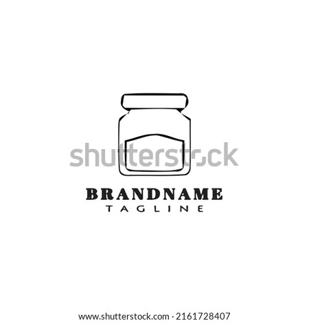 cute medical pill bottle logo template icon modern vector illustration