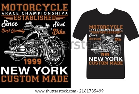 motorcycle face championship established since steel best quality bike...T-shirt design template