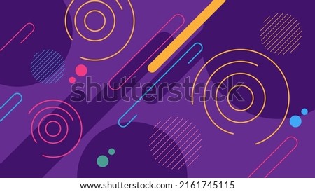 Modern abstract geometric colorful rounded shape vector background