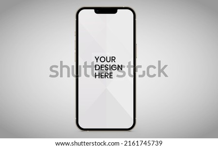 smartphone screen on white background mock up. Phone modern screen design. mock up isolated on gray background PSD. Save with clipping path. Royalty-Free Stock Photo #2161745739
