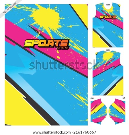 jersey printing t-shirt vector pattern for soccer, badminton, volleyball, basketball, cycling, racing, printing template.