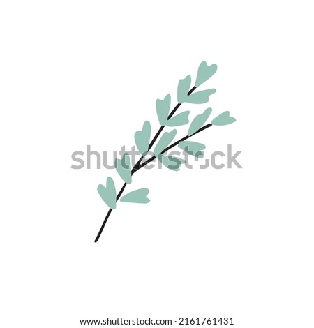 branch sprig clip art icon, vector eps 10 branch, Scandinavian branch clip art, branch sticker, children wear print, herb sprig