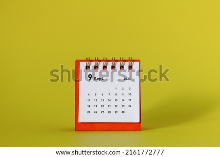 Calendar for September 2022. Desktop calendar for planning and managing each date Royalty-Free Stock Photo #2161772777