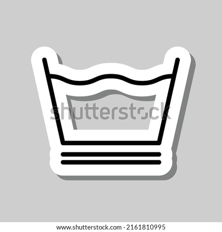 Laundry icon, vector. Flat design. Sticker with shadow on gray background.ai